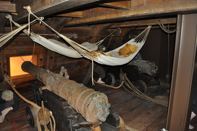 Historic ship deck interior